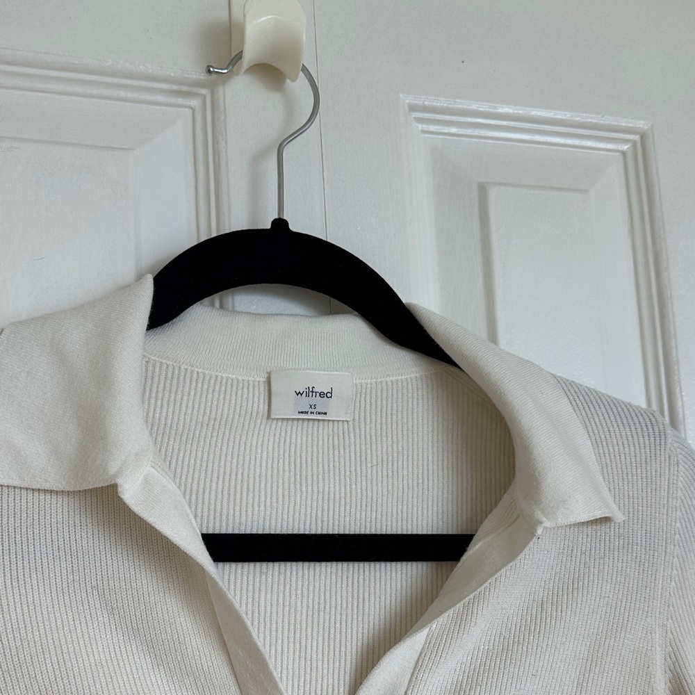 Wilfred Ivory Knit Collared Cardigan - Picture 4 of 8